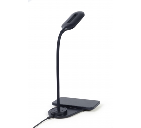Gembird TA-WPC10-LED-01 Desk lamp with wireless charger, Black | Cold white, warm white, natural 2893-7072 K | Phone or tablet with built-in Qi wireless charging
