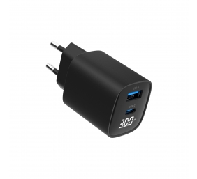 Gembird 2-port 30W USB fast charger, LCD | TA-UC-PDQC30LCD-BK-01