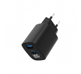 Gembird 2-port 30W USB fast charger, LCD | TA-UC-PDQC30LCD-BK-01