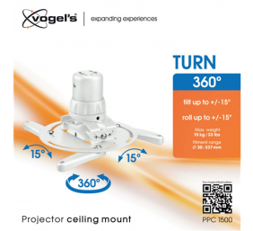 Vogels | Projector Ceiling mount | Turn, Tilt | Maximum weight (capacity) 15 kg | White