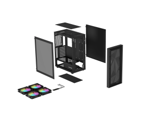 Genesis Gaming PC Case | Diaxid 605 ARGB | Black | Midi Tower | Power supply included No