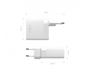 Fixed | Dual USB-C Mains Charger, PD support, 65W
