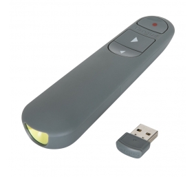 Targus EcoSmart Antimicrobial ControlPlus Wireless Presenter | Grey | Depth 23 mm | Height 131 mm | PCR | Width 37 mm