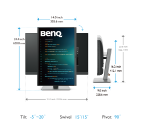 Benq RD240Q | 24.1 " | IPS | 16:10 | 60 Hz | 5 ms | 2560 x 1600 pixels | 300 cd/m² | HDMI ports quantity 1
