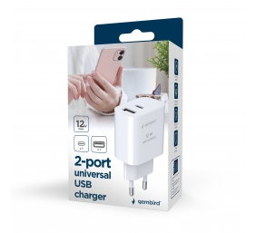 Gembird Universal USB Charger | TA-UC-2AC12-01 | USB A+C