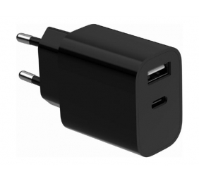 Gembird 2-port universal USB charger (A+C), 2.4 A | TA-UC-2AC12-01-BK