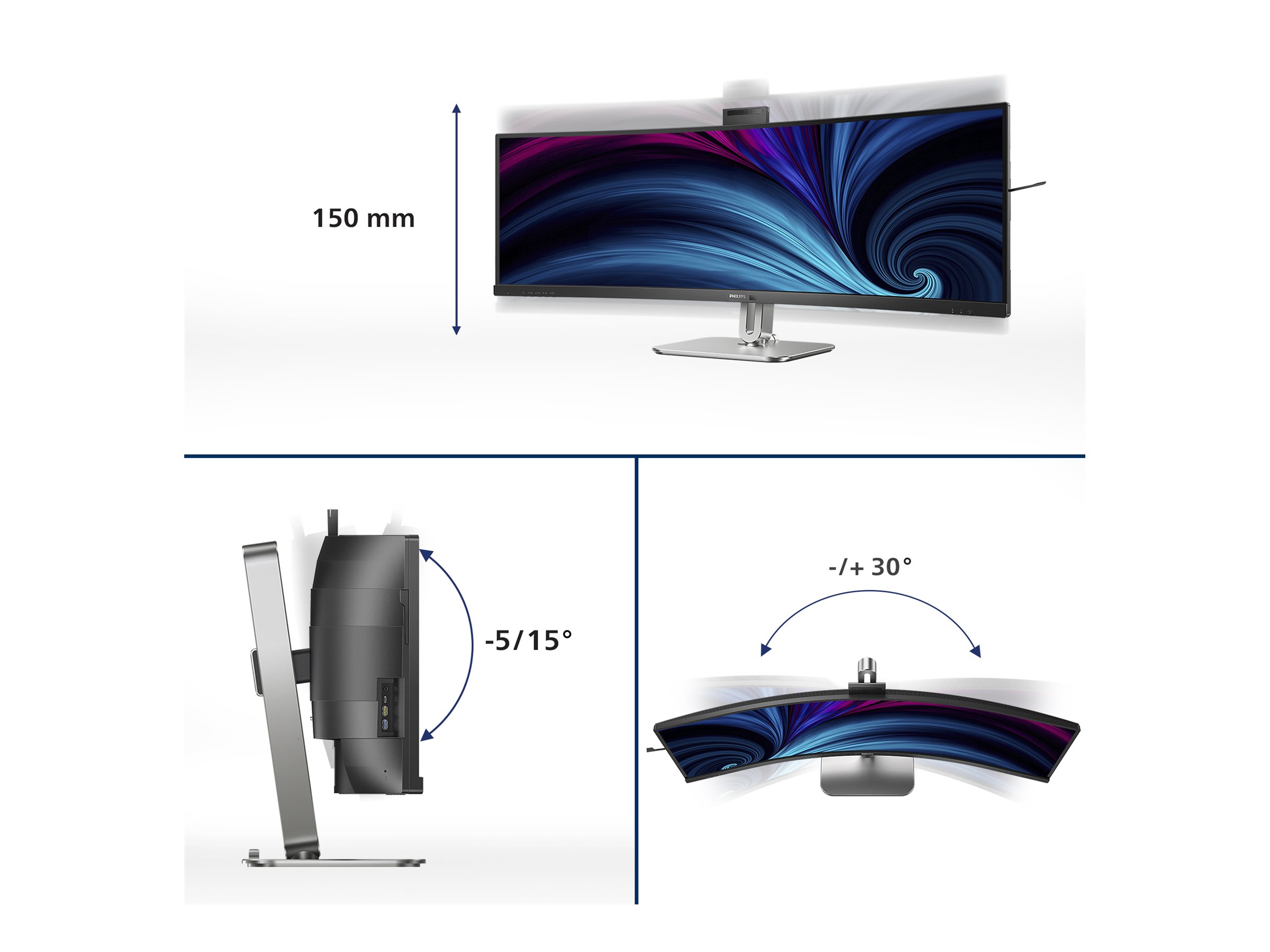 Philips 49B2U6903CH/00 | 49 " | VA | Dual QHD | 32:9 | 100 Hz | 4 ms | 5120 x 1440 pixels | 450 cd/m² | HDMI ports quantity 2