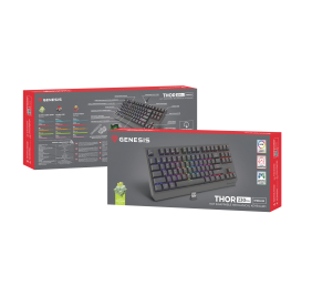Genesis THOR 230 | Mechanical Gaming Keyboard | Wireless | US | Black | 2.4 GHz, Bluetooth, USB | Outemu Silent Lemon