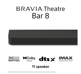 Sony Soundbar | HT-A8000 Bravia Theatre Bar 8 Dolby Atmos | 495 W | Bluetooth | Black | Wireless connection