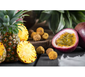 Eco fresh foods Džiovinti ananasų, pasiflorų rutuliukai 100 g