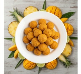 Eco fresh foods Džiovinti ananasų, mangų, laimų rutuliukai 100 g