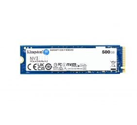 Kingston SSD | NV3 | 500 GB | SSD form factor M.2 2280 | Solid-state drive interface PCIe NVMe Gen 4.0 (x4) | Read speed 5000 MB/s | Write speed 3000 MB/s
