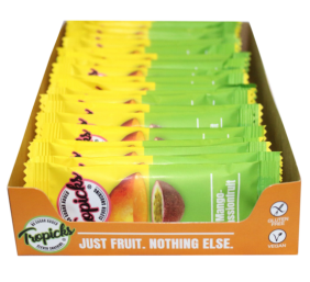 Tropicks Džiovintų mangų, pasiflorų batonėlis, 20 g