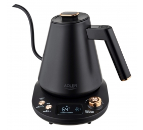 Adler Kettle | AD 1349 | Electric | 1100 W | 1 L | Stainless steel | 360° rotational base | Black/Gold