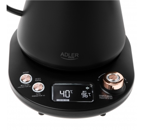 Adler Kettle | AD 1349 | Electric | 1100 W | 1 L | Stainless steel | 360° rotational base | Black/Gold
