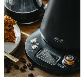 Adler Kettle | AD 1349 | Electric | 1100 W | 1 L | Stainless steel | 360° rotational base | Black/Gold