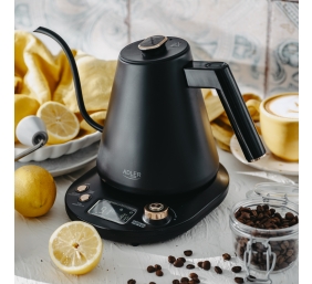 Adler Kettle | AD 1349 | Electric | 1100 W | 1 L | Stainless steel | 360° rotational base | Black/Gold