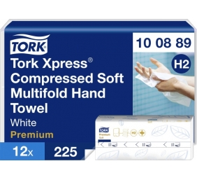 Lapelinis rankšluostinis popierius Tork Xpress Soft Multifold H2, 2 sl.,225 lap.,22.2x24cm, Z, 12vnt