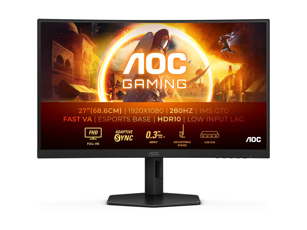 AOC C27G4ZXU | 27 " | VA | FHD | 16:9 | 280 Hz | 1 ms | 1920 x 1080 pixels | 300 cd/m² | HDMI ports quantity 2