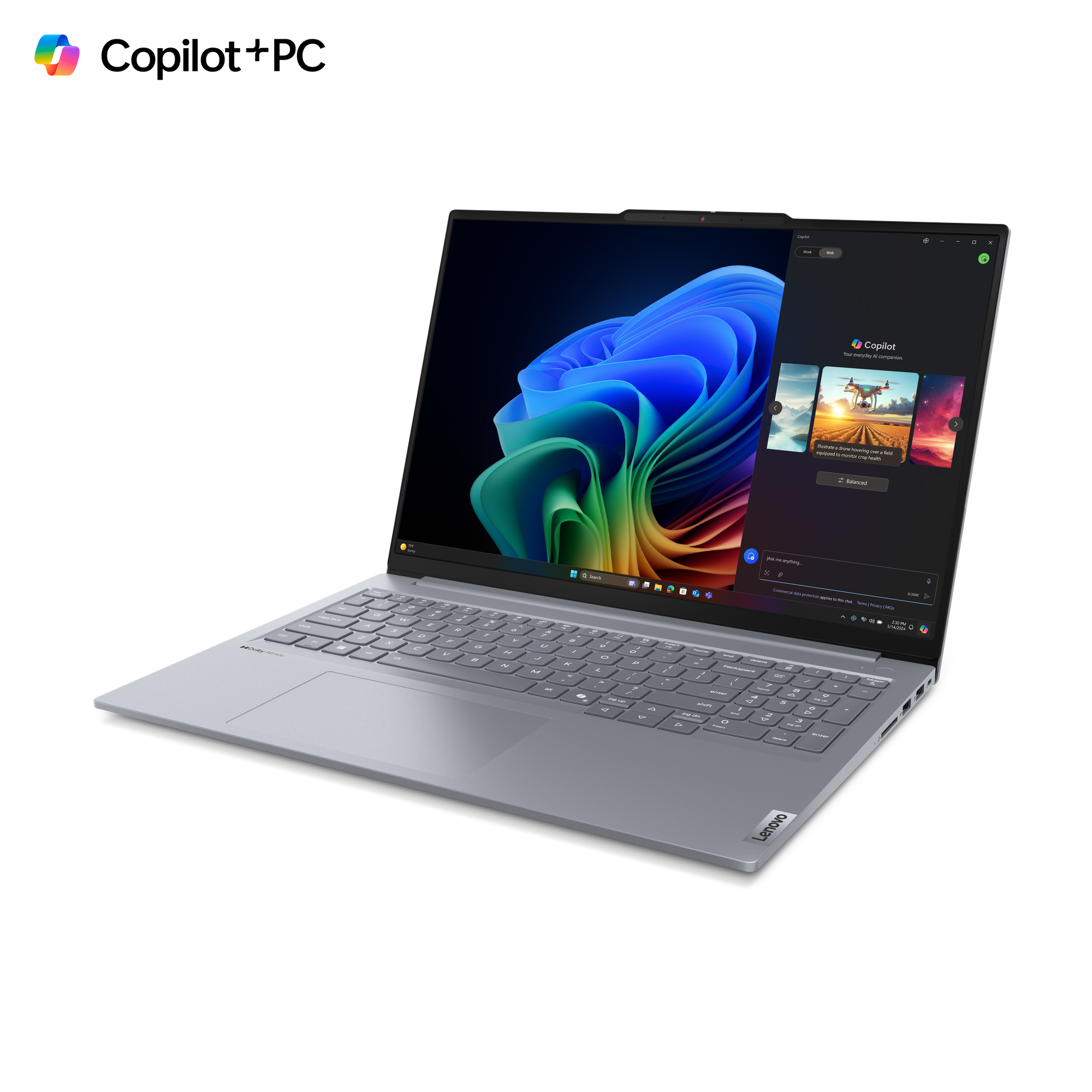 Lenovo ThinkBook 16 G7 QOY | Luna Grey | 16 " | IPS | WUXGA | 1920 x 1200 pixels | Anti-glare | Snapdragon X Plus | X1P-42-100 | 32 GB | Soldered LPDDR5x | Solid-state drive capacity 1000 GB | Qualcomm Adreno GPU | Windows 11 Pro | 802.11be | Bluetooth ve