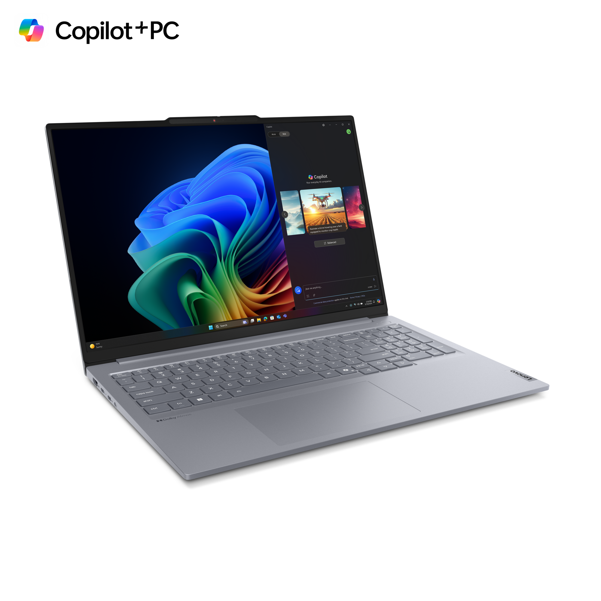 Lenovo ThinkBook 16 G7 QOY | Luna Grey | 16 " | IPS | WUXGA | 1920 x 1200 pixels | Anti-glare | Snapdragon X Plus | X1P-42-100 | 32 GB | Soldered LPDDR5x | Solid-state drive capacity 1000 GB | Qualcomm Adreno GPU | Windows 11 Pro | 802.11be | Bluetooth ve