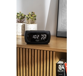 Adler | Clock with Thermometer | AD 1186 | Black