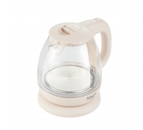 Adler | Kettle | AD 1283C | Electric | 900 W | 1 L | Glass/Stainless steel | 360° rotational base | Cream
