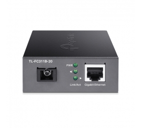 TP-LINK | Gigabit Single-Mode WDM Media Converter | TL-FC311B-20 | Gigabit SC Fiber Port | 10/100/1000 Mbps RJ45 Port (Auto MDI/MDIX)