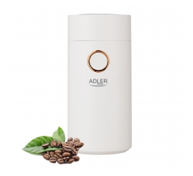 Adler | Coffee grinder | AD4446wg | 150 W | Coffee beans capacity 75 g | Lid safety switch | White