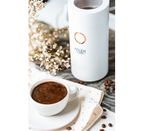 Adler | Coffee grinder | AD4446wg | 150 W | Coffee beans capacity 75 g | Lid safety switch | White