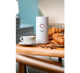 Adler | Coffee grinder | AD4446wg | 150 W | Coffee beans capacity 75 g | Lid safety switch | White