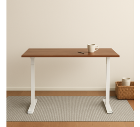 Reguliuojamo aukščio stalas Up Up Bjorn Baltas, Stalviršis L Tamsaus riešuto spalvos