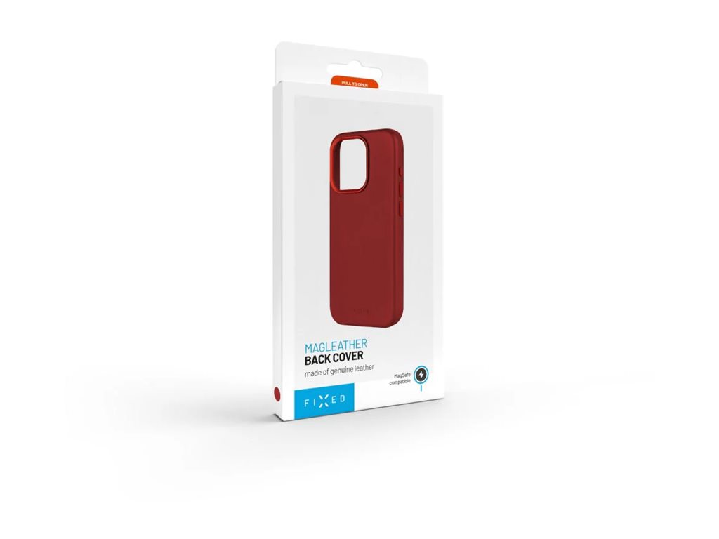 Fixed MagLeather | Back cover | Apple | iPhone 16 Pro Max | Leather | Red