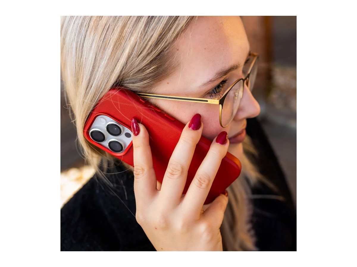 Fixed MagLeather | Back cover | Apple | iPhone 16 Pro Max | Leather | Red