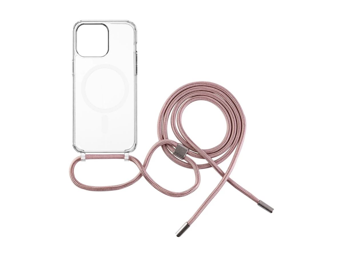 Fixed | MagPure Neck | Back Cover with Lanyard | Apple | iPhone 16 Pro Max | TPU | Clear, Pink