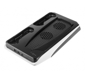 Fixed Multifunctional Station for PlayStation 5 with Cooling and Charging for two DualSense Controllers | FIXPS5-MCS-BW