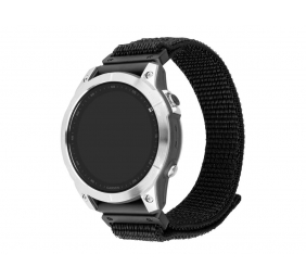 Fixed | Sporty Strap for Garmin QuickFit 22mm | 160-210 mm | Black | Nylon