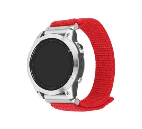 Fixed | Sporty Strap for Garmin QuickFit 22mm | 160-210 mm | Red | Nylon