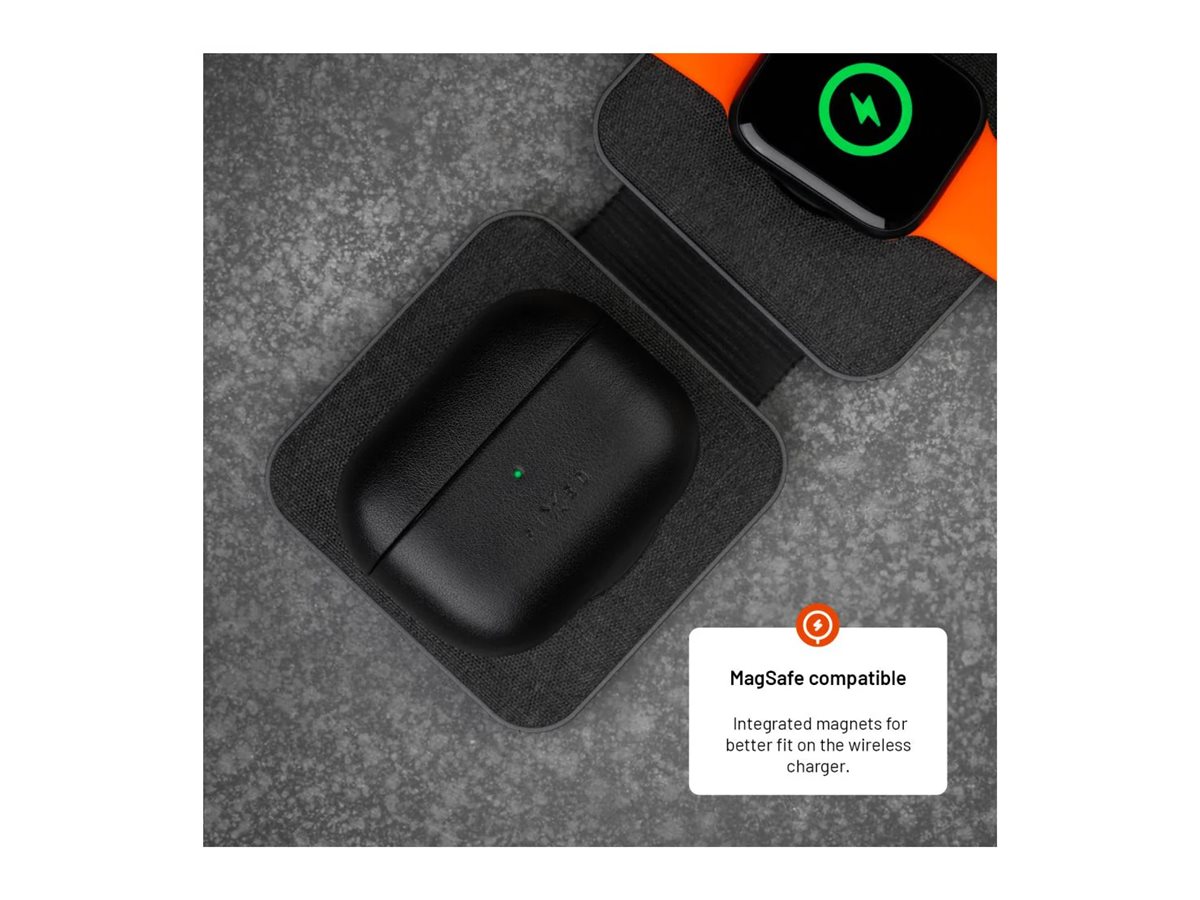 Fixed | Earbuds Case with MagSafe Support | Apple AirPods Pro 2/Pro 2 (USB-C) | Black | Leather