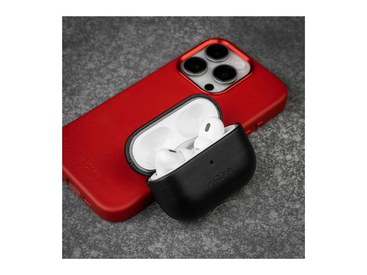 Fixed | Earbuds Case with MagSafe Support | Apple AirPods Pro 2/Pro 2 (USB-C) | Black | Leather