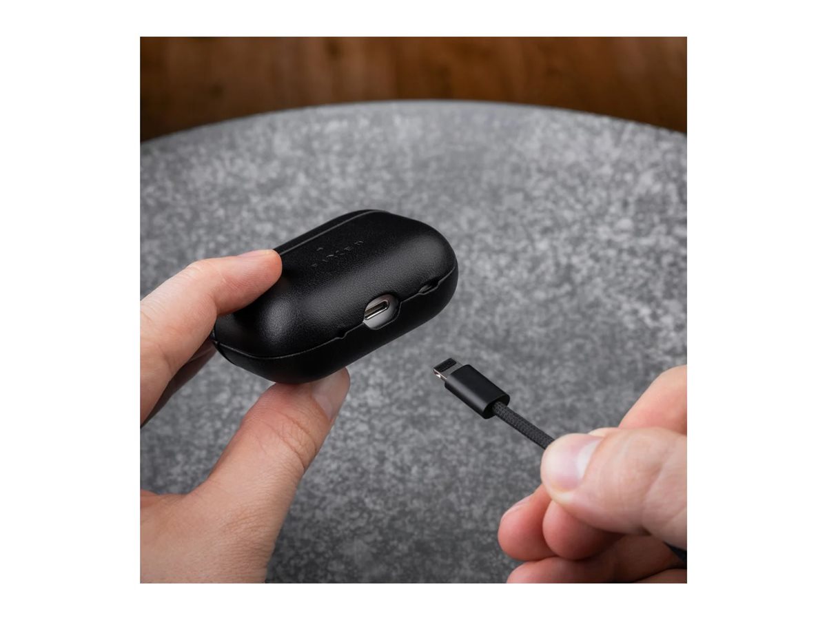 Fixed | Earbuds Case with MagSafe Support | Apple AirPods Pro 2/Pro 2 (USB-C) | Black | Leather