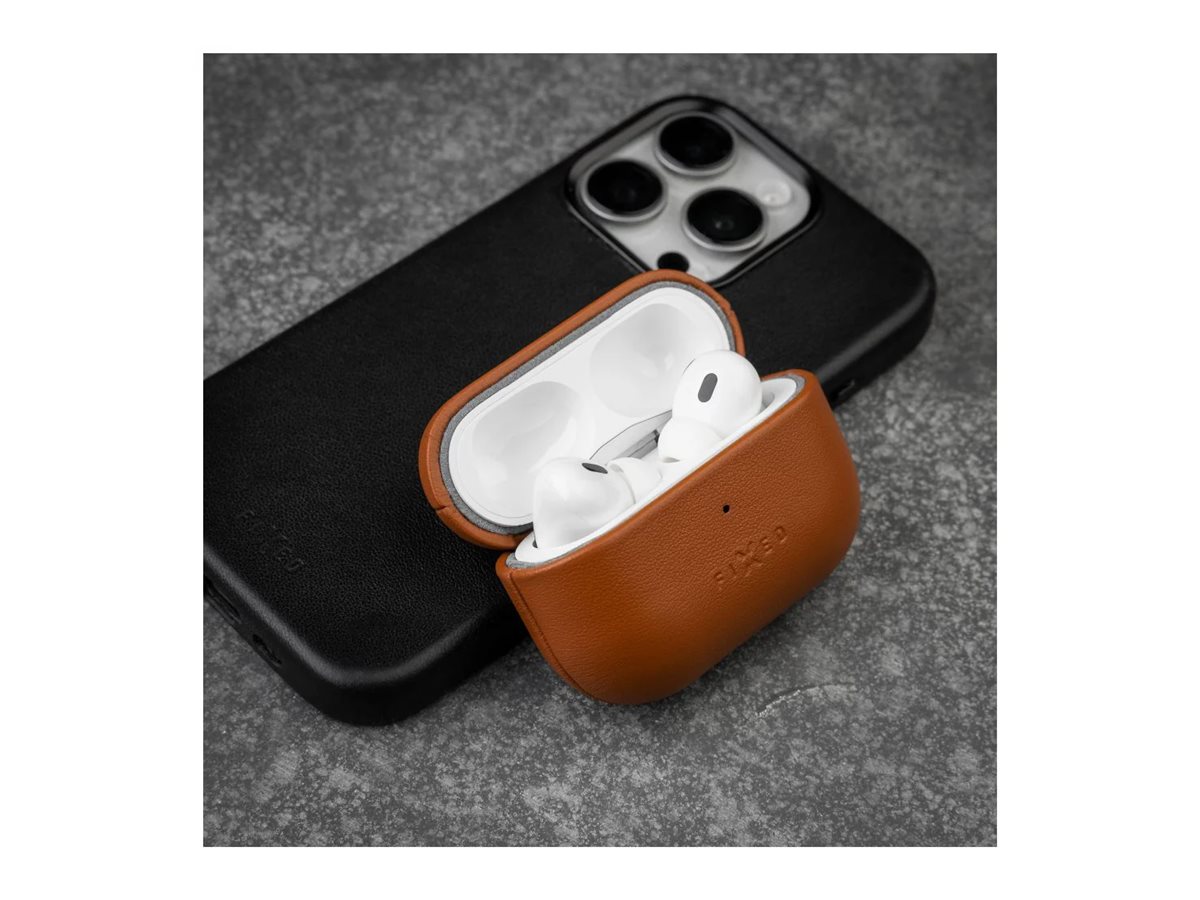 Fixed | Earbuds Case with MagSafe Support | Apple AirPods Pro 2/Pro 2 (USB-C) | Brown | Leather
