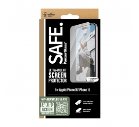 PanzerGlass Screen protector | Apple | iPhone 16 | Glass | Transparent | Ultra-Wide Fit