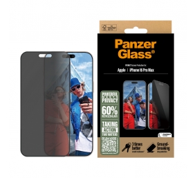 PanzerGlass Screen protector | Apple | iPhone 16 Pro Max | Glass | Black | Ultra-Wide Fit