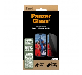 PanzerGlass Screen protector | Apple | iPhone 16 Pro Max | Glass | Black | Ultra-Wide Fit