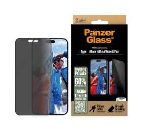 PanzerGlass Screen protector | Apple | iPhone 16 Plus/iPhone 15 Plus | Tempered glass | Black | Ultra-Wide Fit