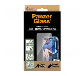 PanzerGlass Screen protector | Apple | iPhone 16 Plus/iPhone 15 Plus | Glass | Transparent | Ultra-Wide Fit