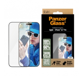 PanzerGlass Screen protector | Apple | iPhone 16 Pro | Glass | Transparent | Ultra-Wide Fit