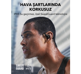Anker Soundcore | Open-Ear Sport Headphones | AeroFit Pro | Bluetooth | Open-Ear | Microphone | Wireless | Midnight Black