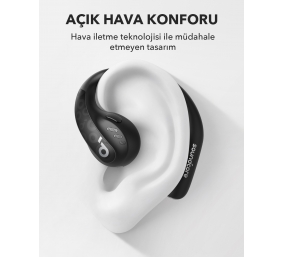 Anker Soundcore | Open-Ear Sport Headphones | AeroFit Pro | Bluetooth | Open-Ear | Microphone | Wireless | Midnight Black